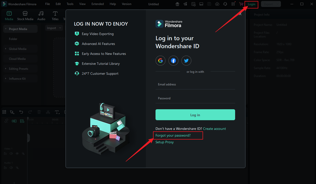 create wondershare ID