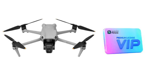 DJI Air 3 drone and Filmora Premium license bundle