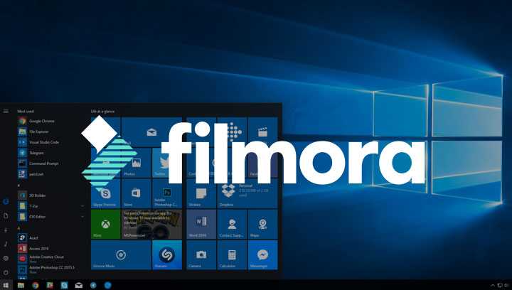 filmora video editor windows 10